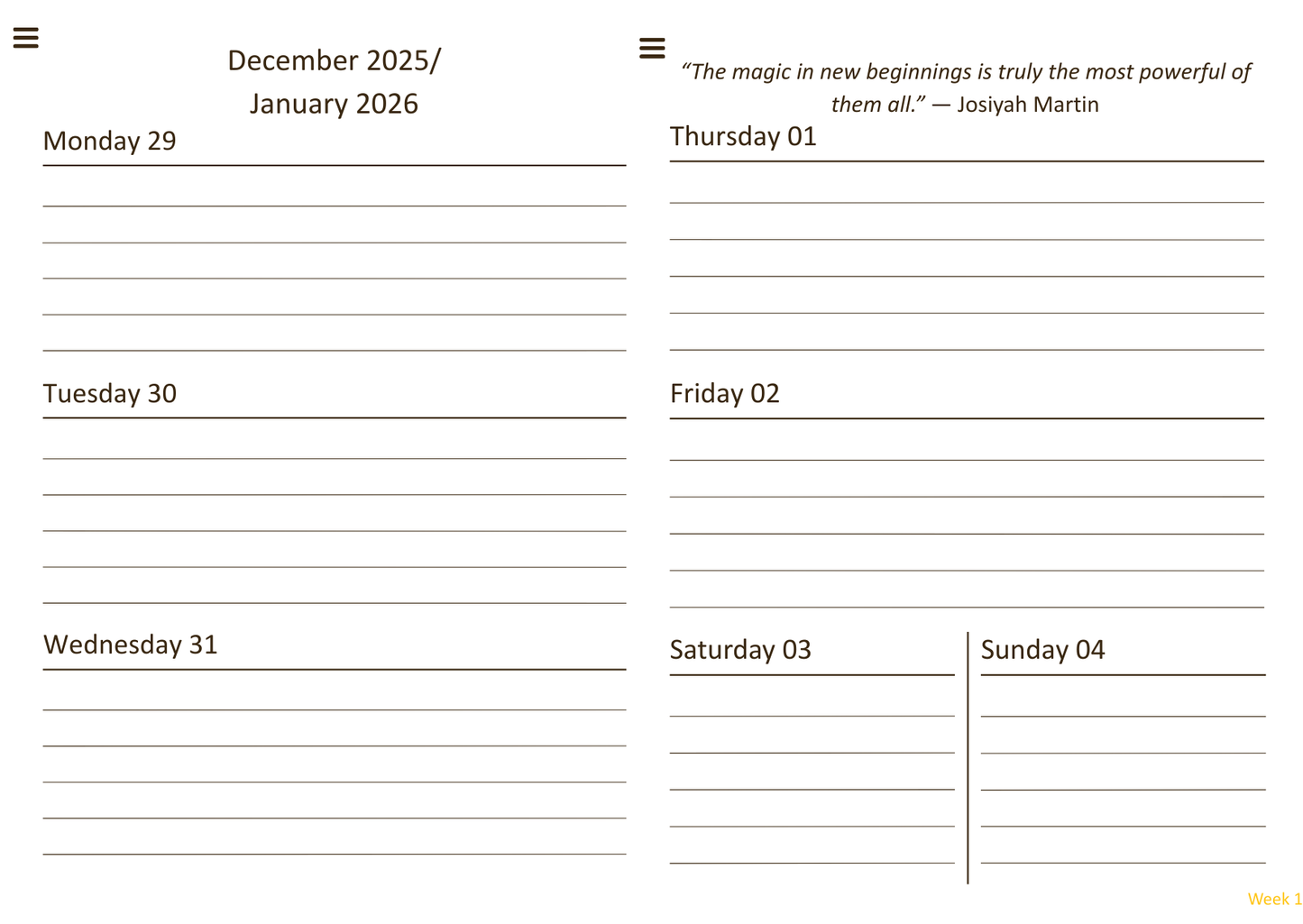 2026 Digital Planner - Yellow - The Barcode