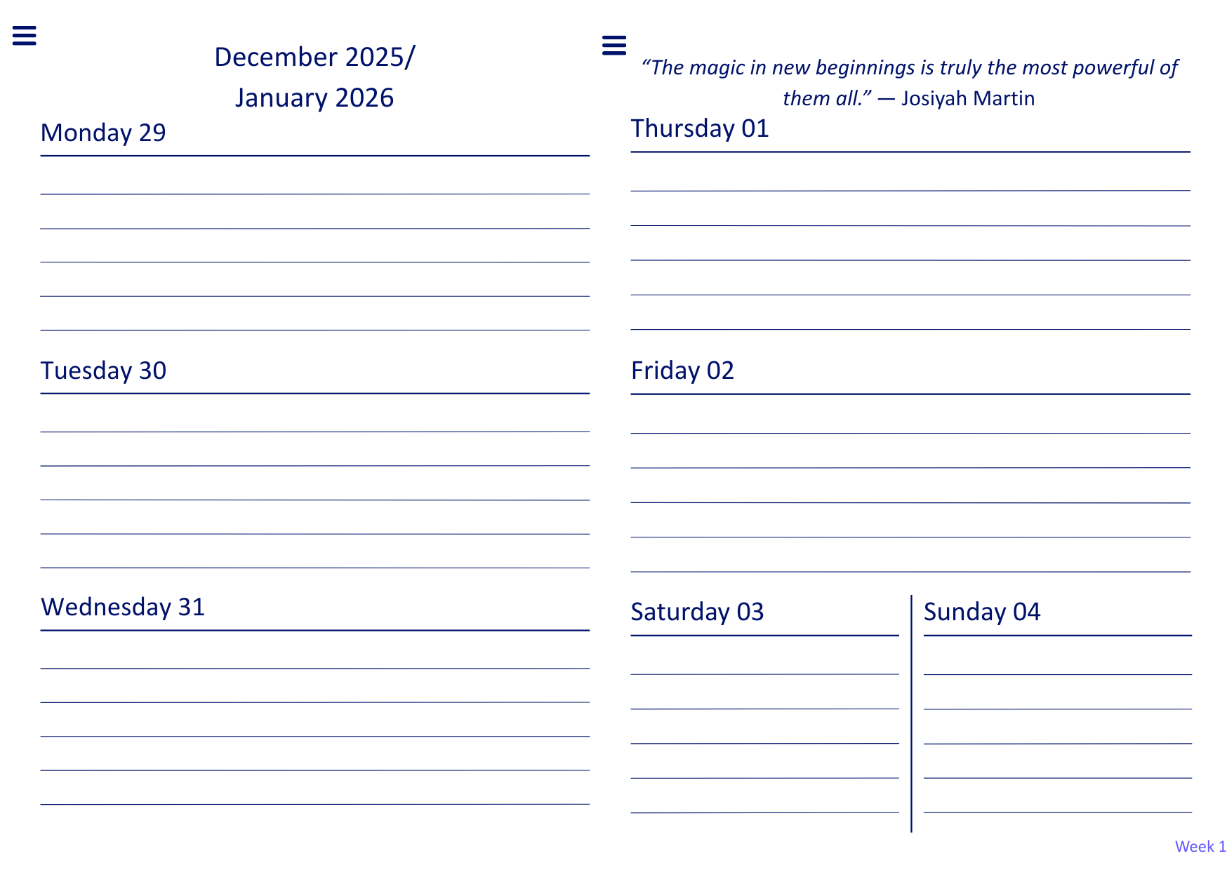 2026 Digital Planner - Blue - The Barcode