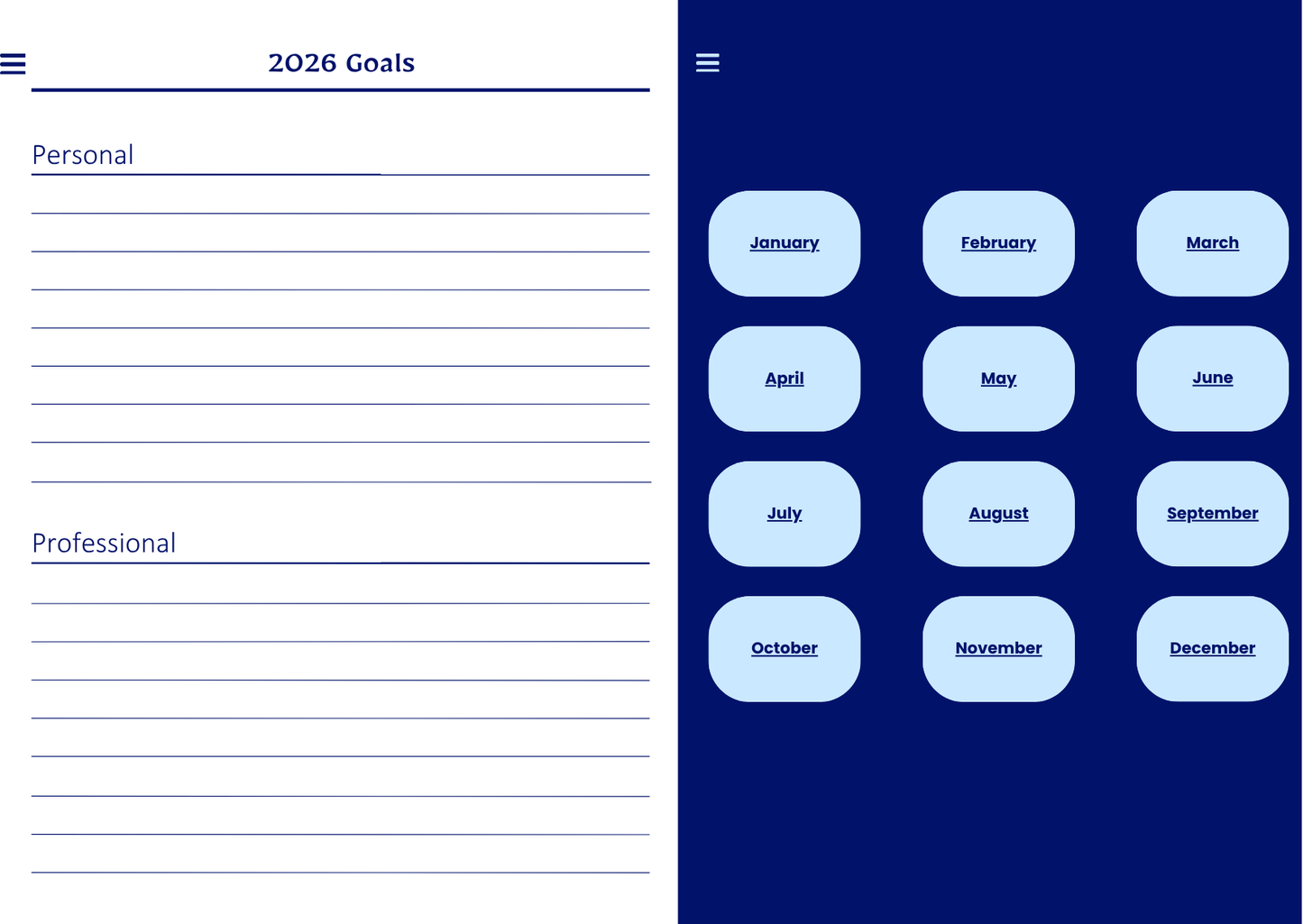 2026 Digital Planner - Blue - The Barcode