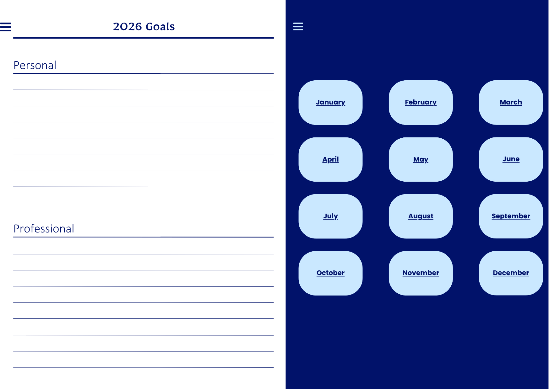 2026 Digital Planner - Blue - The Barcode