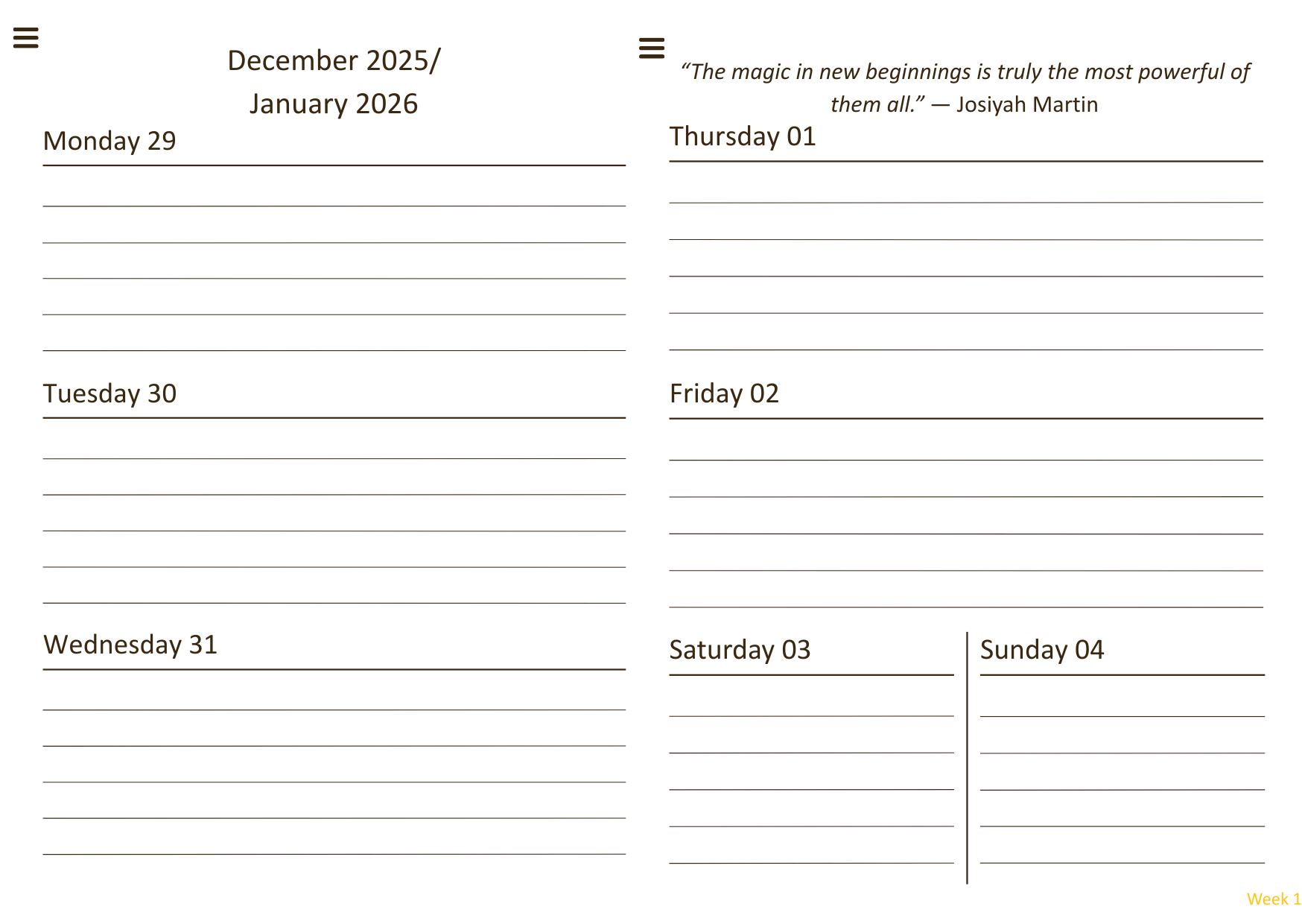 2026 Digital Planner - Yellow - The Barcode