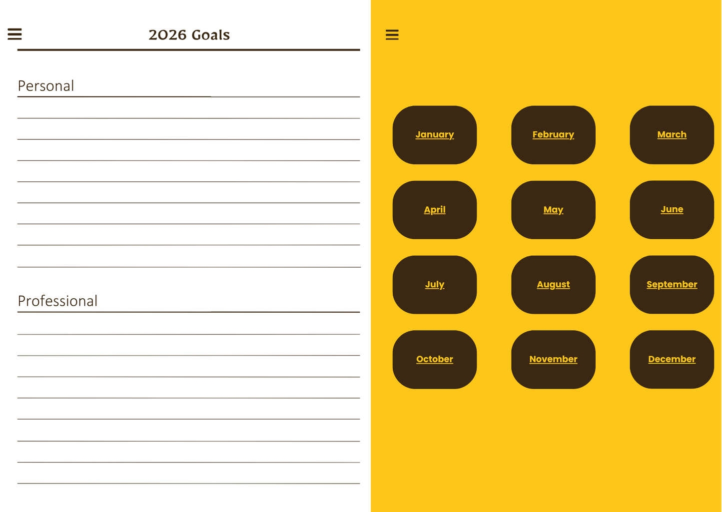2026 Digital Planner - Yellow - The Barcode