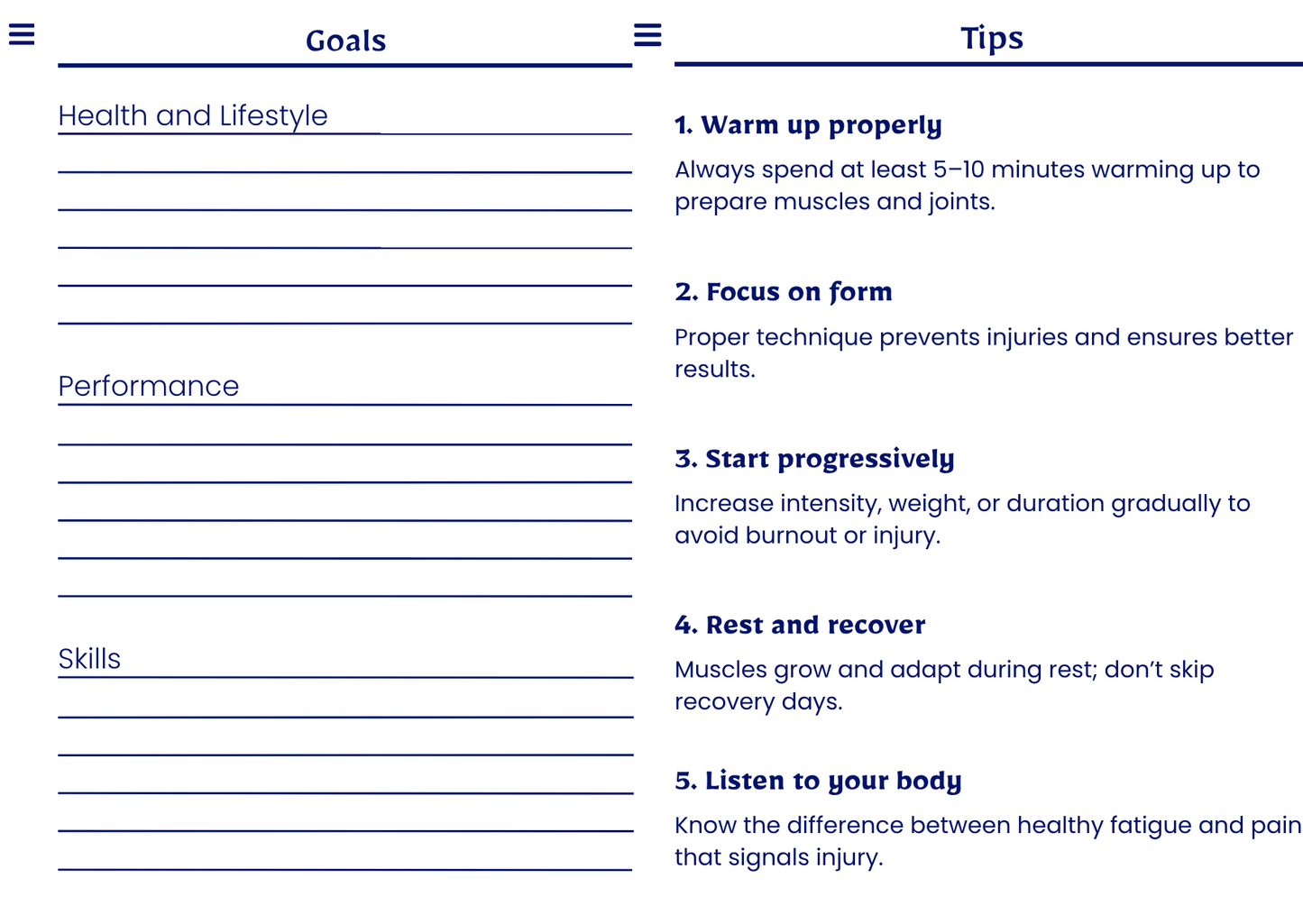 Digital Workout Planner - The Barcode