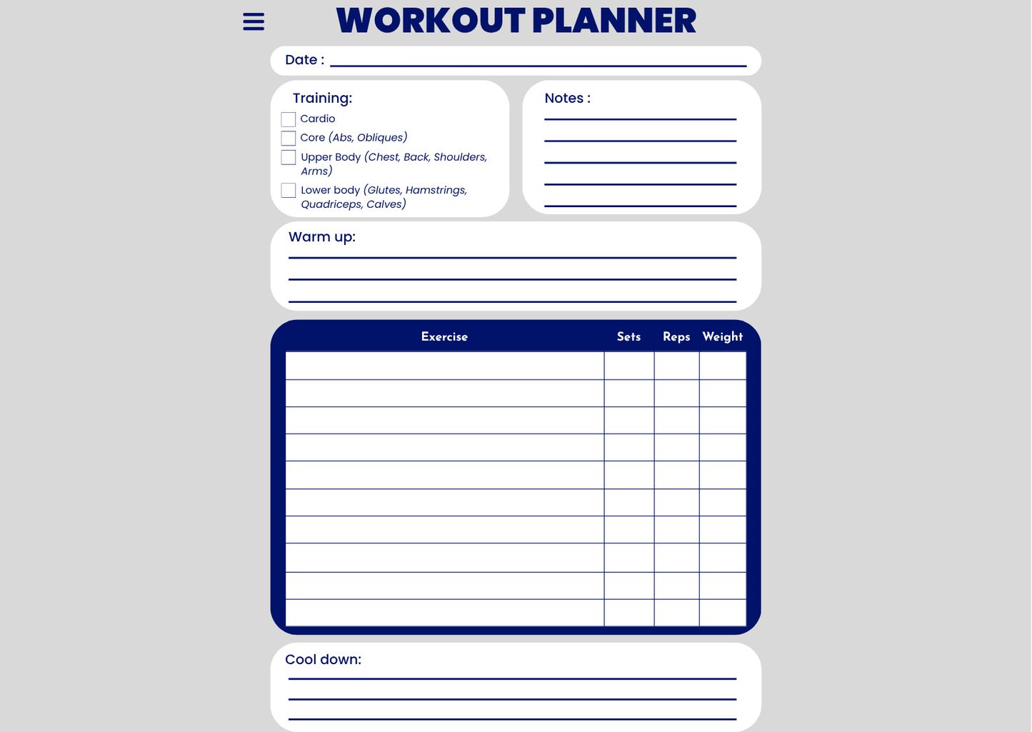 Digital Workout Planner - The Barcode