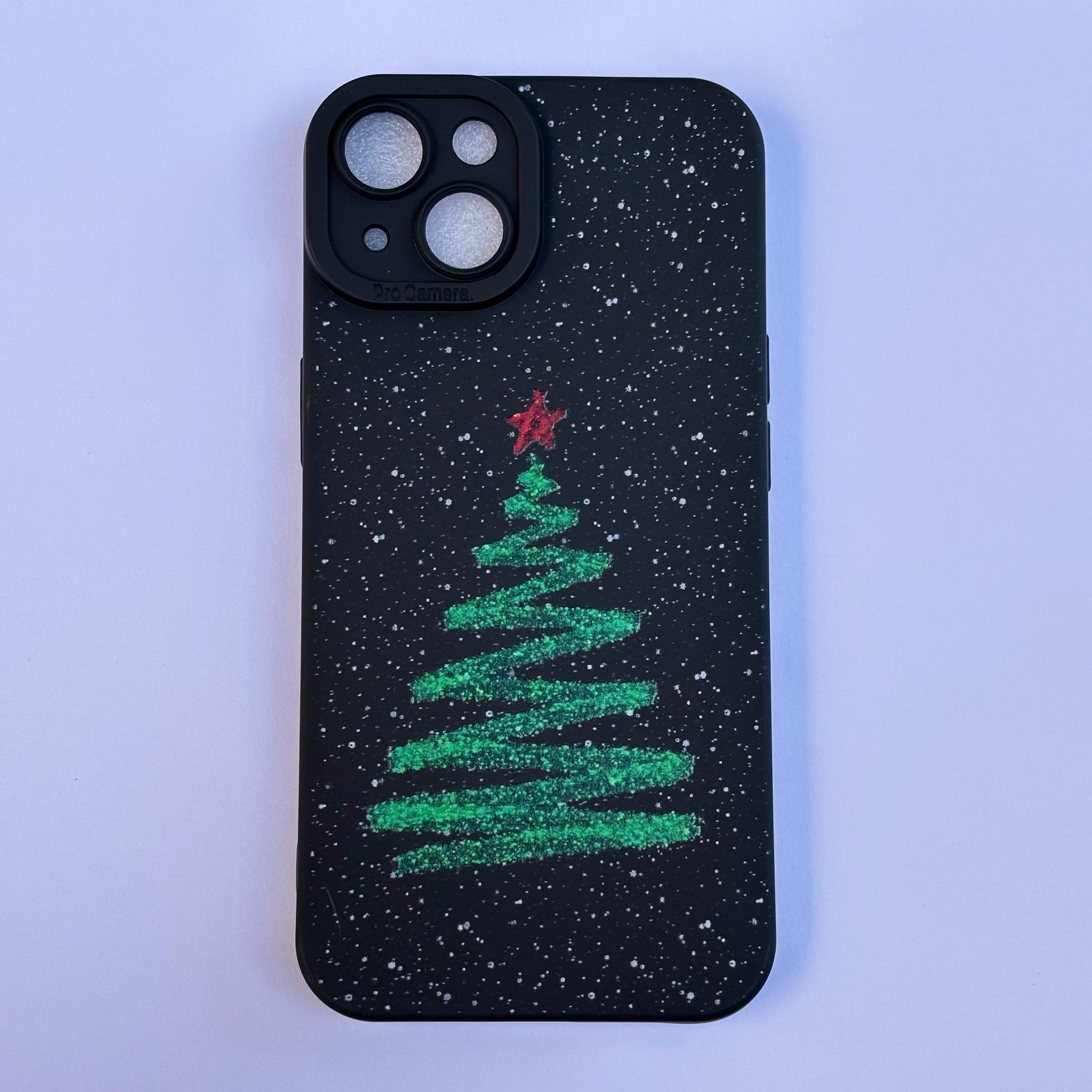 Christmas tree - black phone case - The Barcode