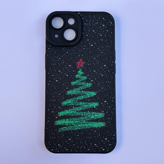 Christmas tree - black phone case - The Barcode