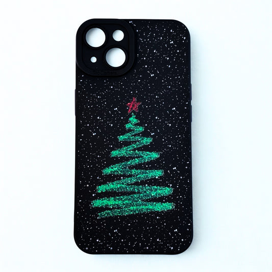 Christmas tree - black phone case - The Barcode